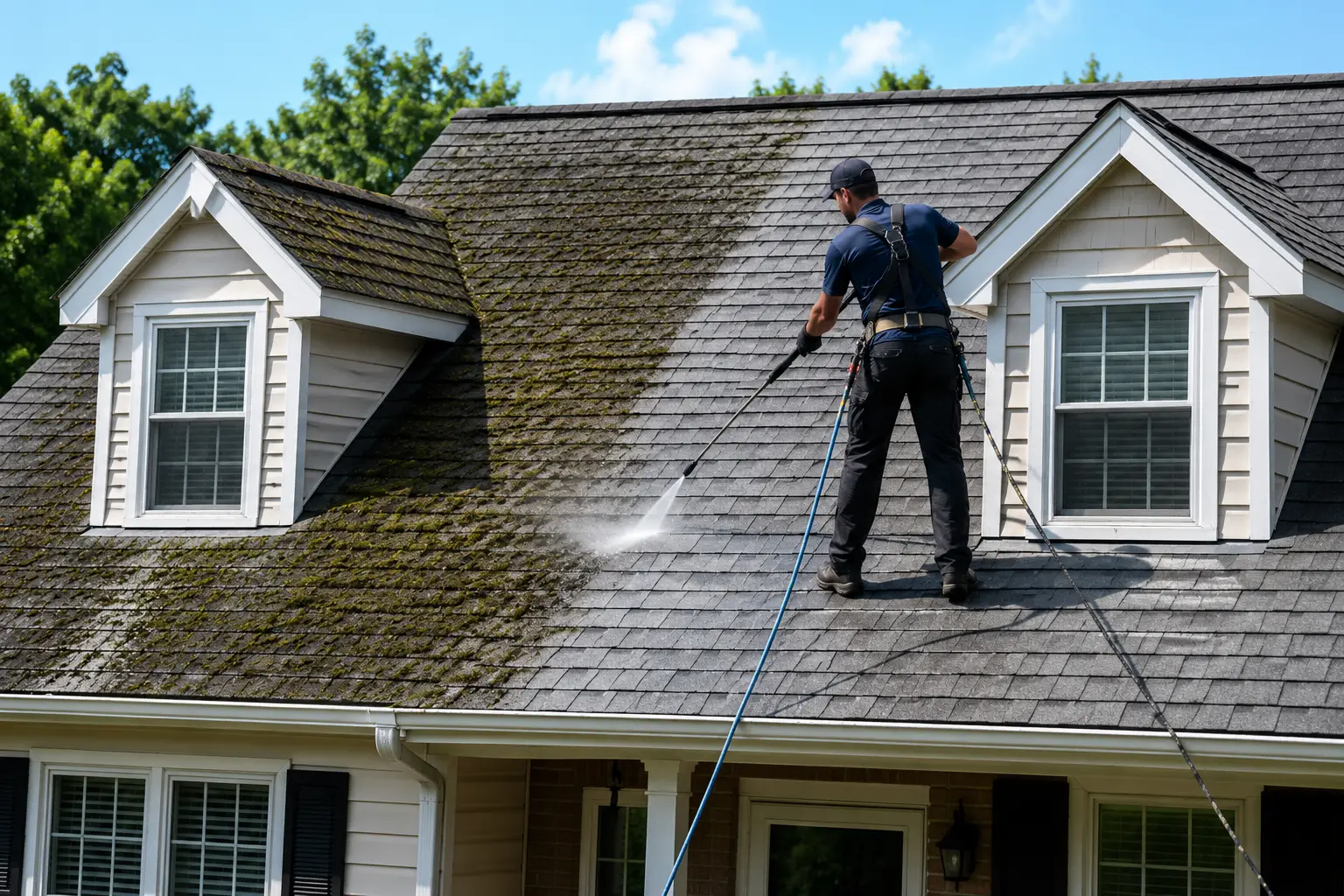 Get your roof clean with Captain Sparkles