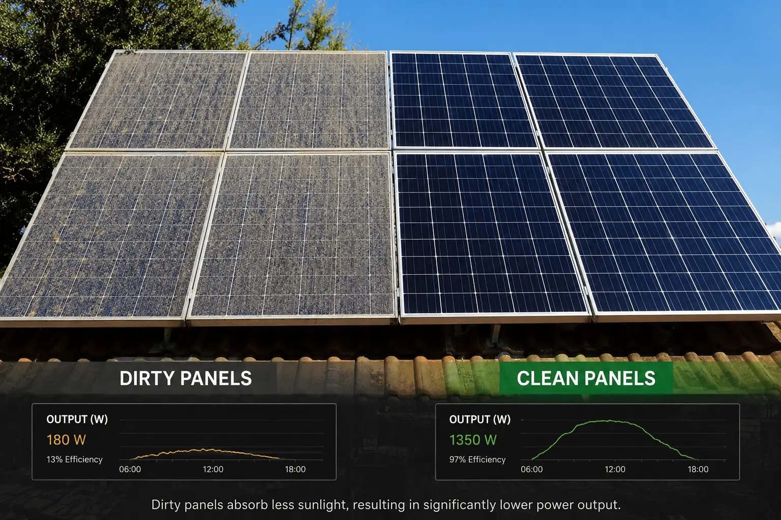 Dirty Solar Panels are inefficient