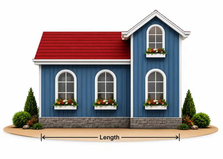 Gutter measuring example for length / width