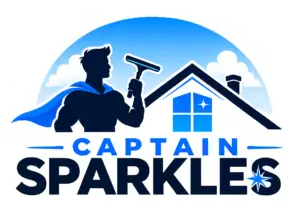 CAPTAIN SPARKLES WINDOW, GUTTER, ROOF, SIDING, SOLAR PANEL CLEANING AND POWER WASHING LOGO