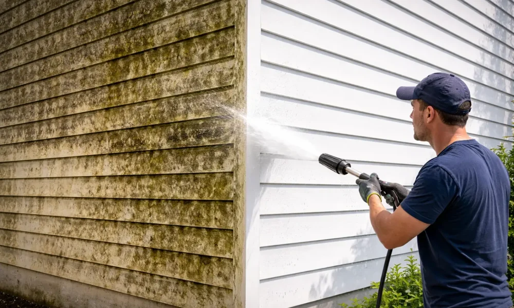 Power washing transformation in progress (1)